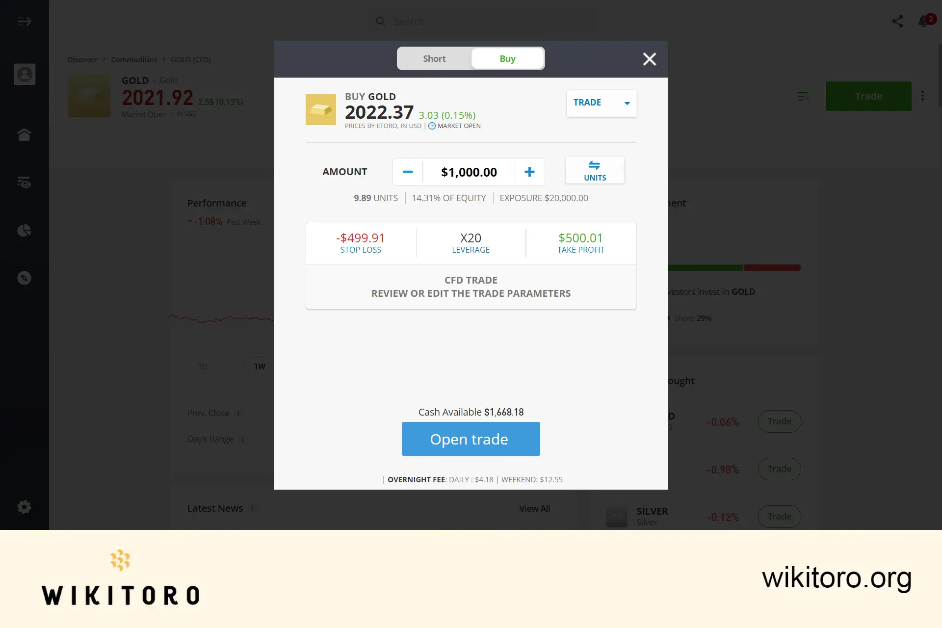 Comprare oro su eToro